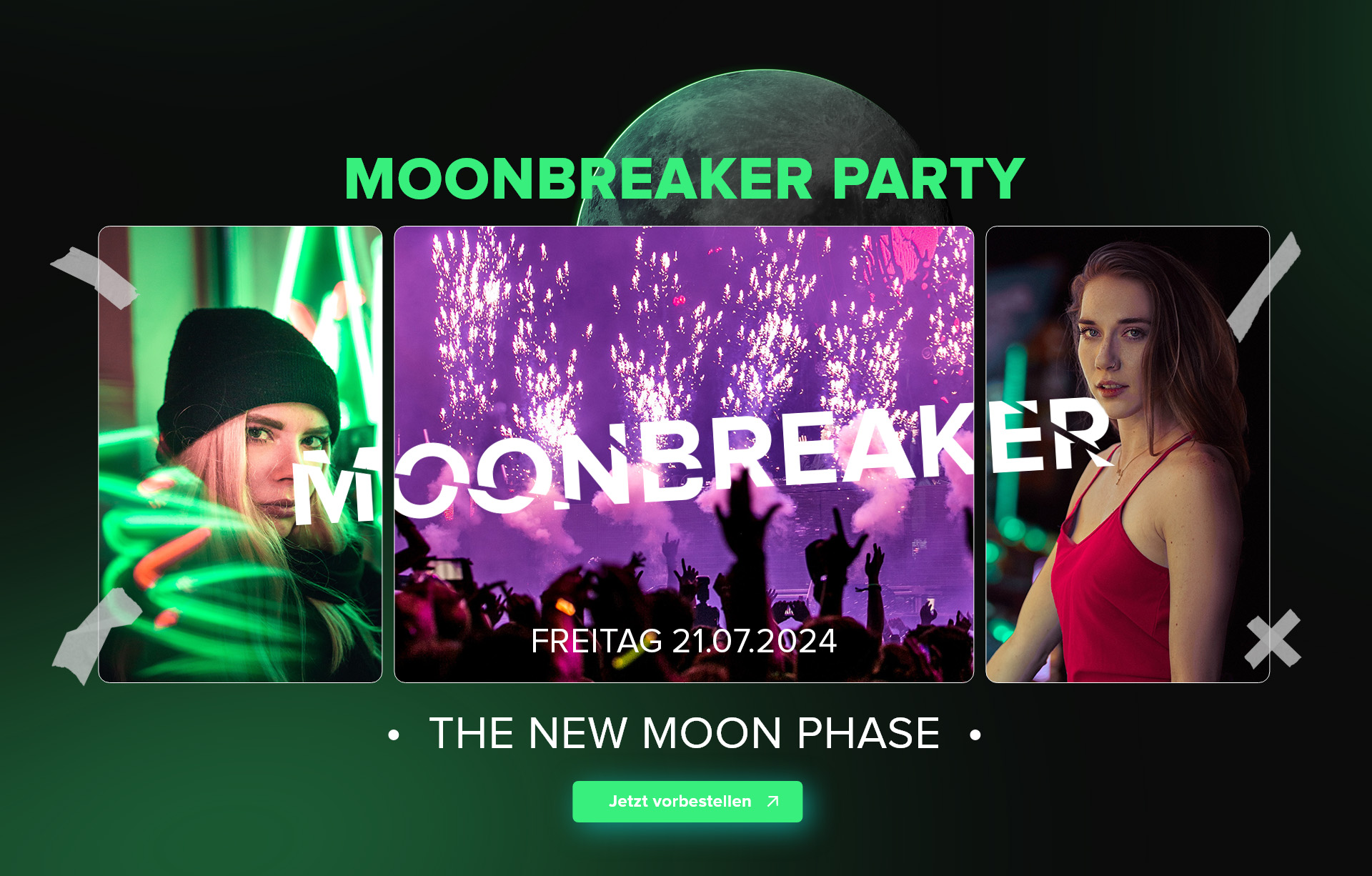 Eine aufregende Szene von der Moonbreaker Party.